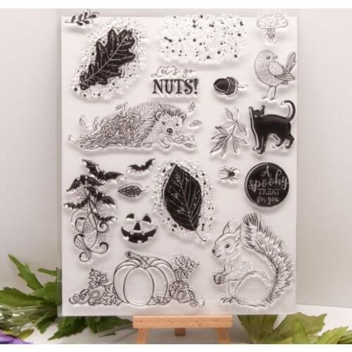 Squirrel Pumpkin Transparent Clear Silicone Stamp Seal Cutting DIY Scrapbook Rubber Coloring Embossing Diary Decoration Reusable