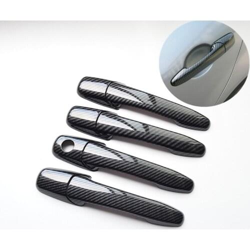 Luxury Chrome Carbon Fiber Door Handle For Mazda CX-7 CX7 CX 7 2006-2012 No Rust Car Sticker Car Styling Accessories