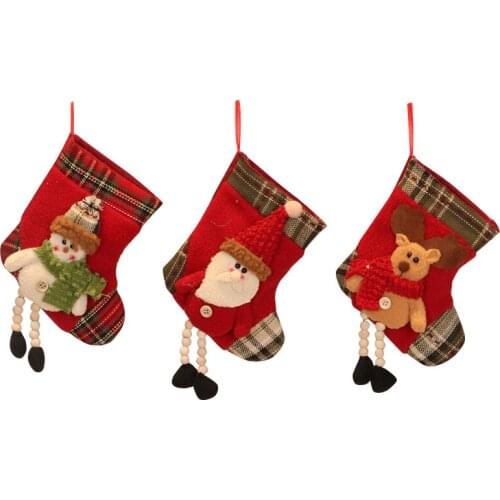 Christmas Stocking Classic DIY Party Decorations Christmas Tree Pendant Christmas Stocking Gift Bag Christmas Bag