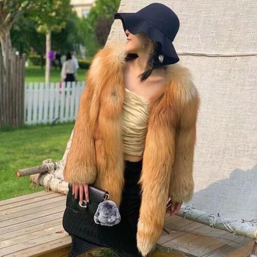 2021 New Red Fox Fur Coat Womens Silver Fox Fur Coat High quality Fashion Natural Real fur Jacket