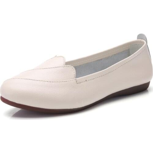 Women Shoes Moccasin Shoes Shallow Mouth Low Heel Casual Shoes Breathable Flat Shoes Non-slip Wear-resistant Lazy Shoes