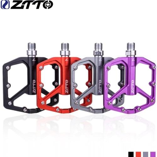 ZTTO MTB CNC Aluminum Alloy Ultralight Flat Pedal AM Enduro Bike Smooth Bearings 9/16 Thread Large Area For Gravel JT07