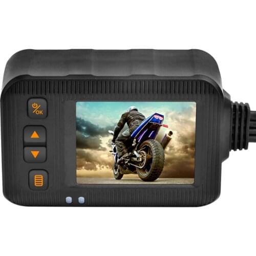SE20 1080P Waterproof Motorcycle Dashcam 2" Color Display Front + Rear Camera Video Recorder DVR System with Recording Function