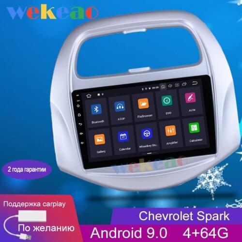 Wekeao Touch Screen 1 Din Android 9.0 Car Dvd Multimedia Player For Chevrolet Spark Auto Radio GPS Navigation Bluetooth 4G 2018
