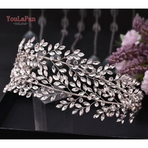 YouLaPan HP308 Rhinestone Bridal Hair Jewelry Bridal Tiaras Diamond Wedding Headpiece Bridal Crown Silver Crystal Headbands
