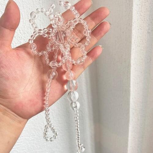 Flashbuy Transparent Acrylic Matta Resin Glass Bead Choker Necklace for Women Girls Punk Trend Neck Jewelry Femme