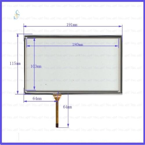 ZhiYuSun KDT-2820GT 191*115 8inch 4 wire TOUCH SCREEN width 191mm length115mm for gps glass touch panel this is compatible