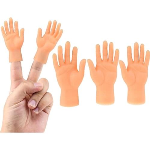 1 Pair Novelty Funny Simulation Left Right Mini Hands Finger Sleeve Puppets Children Toy New Funny Tiny Hand Game Party