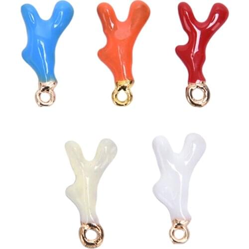 10Pcs/Set Full Resin Simulation Antler Horn Jewelry Charms Handmade Diy Findings Coral Necklace Bracelet Earring Pendant Make