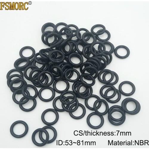 10pcs 7mm Thickness CS Nitrile Rubber O Rings ID 53 55 56 58 60 62 63 65 66 68 69 71 72 73 76 80 81mm NBR o ring sealing Gasket