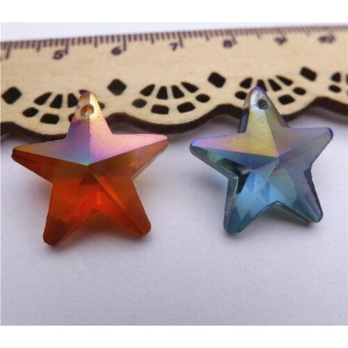 20mm crystal star shape pendant ocean starfish summer jewelry DIY accessories glass charm earring beads chandelier curtain 50pcs