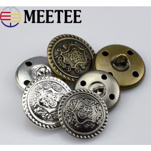 20pcs Metal Buttons for Sewing Antique Brass Copper Jeans Coat Jacket Button Clothes Decorative Buckle DIY Accessories