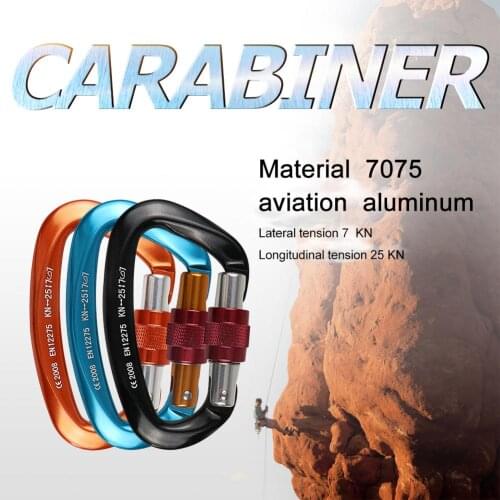 25KN Screwgate Locking Carabiner Clip Professional Rock Climbing Carabiner Screw Lock, Heavy Duty Carabiners for Climbing