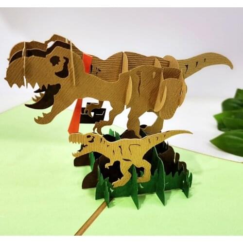 3D Dinosaur Cards Fathers Day Greeting Pop Up Cards Postcard Fathers Day Gift Childrens day Thank You Cards for Business