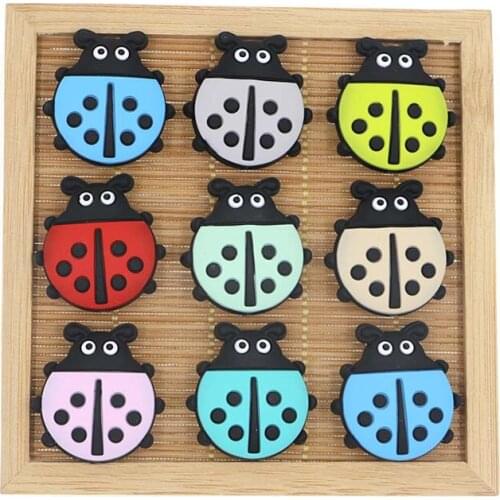 Kovict 50/100pcs Mini Ladybug Silicone Beads Animal BPA Free Silicone Baby Teething Necklace DIY Chewable Pacifier Pendant