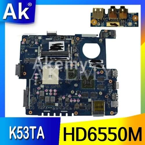 AK usb board+LA-7552P REV:1.0 Laptop motherboard for ASUS K53TA K53TK K53T K53 Test original mainboard 1GB Video card HD6550M