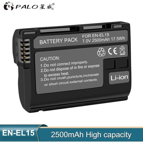 PALO EN-EL15 battery EN EL15 EL15 Camera Batteries For Nikon D600 D610 D800 D800E D810 D7000 D7100 D7200 V1 Battery Charger