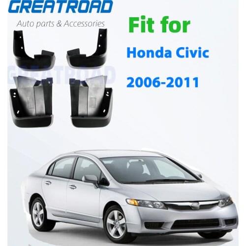 For Honda Civic 2006-2011 Mudflaps Splash Guards Front Rear Mud Flap Mudguards Fender 2007 2008 2009 2010 Set Molded Mud Flaps