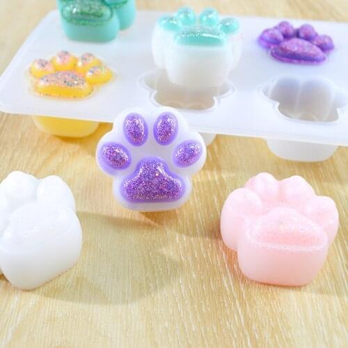 DM148 DIY Animal Cat Paw Mobile Holder Silicone Molds For Crafts 3D Epoxy Resin Silicon Mould Accessories Home Ornaments