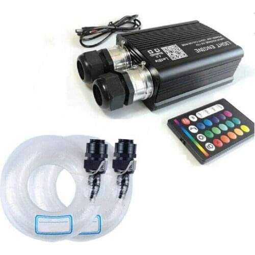 Dual Head App Smart Phone Remote controlled Audio Car Interior Starry Ceiling Light Engine+End glow Mixed Fiber Optic cable Kit