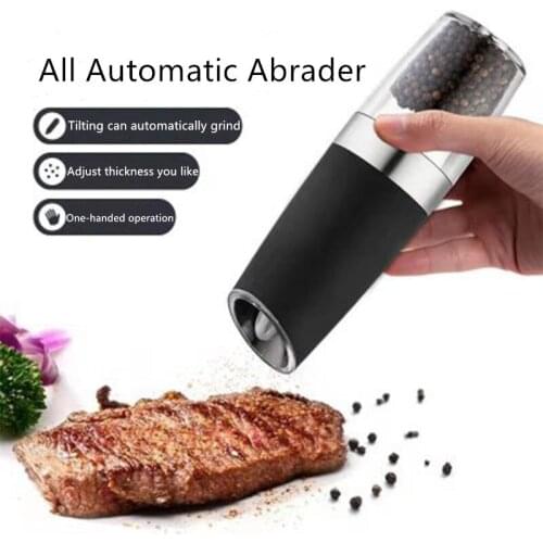 Gravity Induction Electric Grinder Stainless Steel ABS Sea Salt Pepper Black Pepper Grinder Seasoning Bottle Mini Pepper Grinder