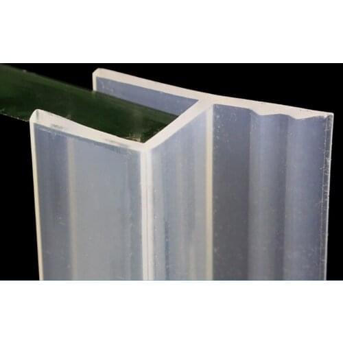 H-shape Bath Shower Screen Door Window Seal Strip Gap Weatherstrip Curved Flat Rubber,For 6/8/10/12mm Thickness Glass