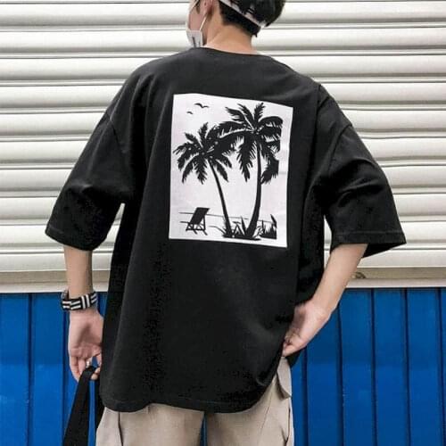 Hong Kong Style Hip-hop Short-sleeved Men T-shirt Women T Shirt Summer Trend Personality Printing Korean Loose Student Shirt