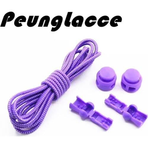 Quality PeungLace 100 Pair/lot Elastic Lock Laces Kids Elastic No Tie Laces