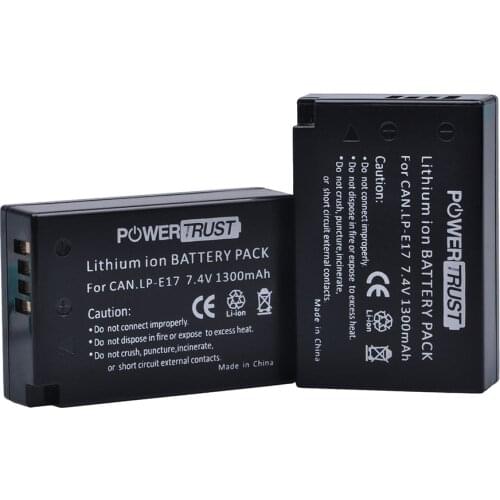 PowerTrust 1300mAh LP-E17 LPE17 LP E17 Lithium Ion battery for Canon EOS M3 M5 750D 760D 800D T6i T6s 8000D Kiss X8i