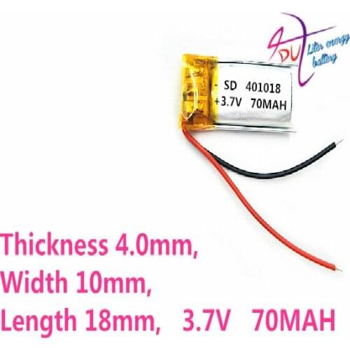 Liter energy battery best battery brand 3.7V lithium Tablet polymer battery 401018 361020 361018 381018 70mAh Bluetooth Battery
