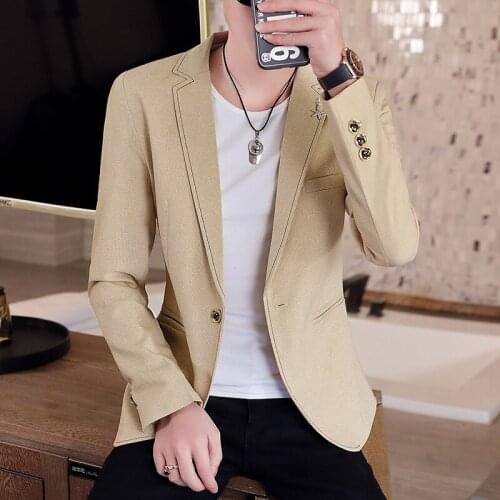 2021 Mens Casual Suit Spring and Autumn Slim Fit Trendy Handsome blazers men