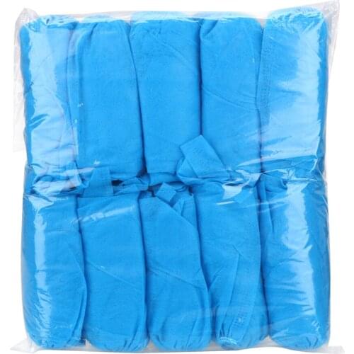 100PCS Elastic Band Anti-Slip Shoe Covers Breathable Dustproof Non-Woven Fabric Overshoes Disposable Shoe Covers