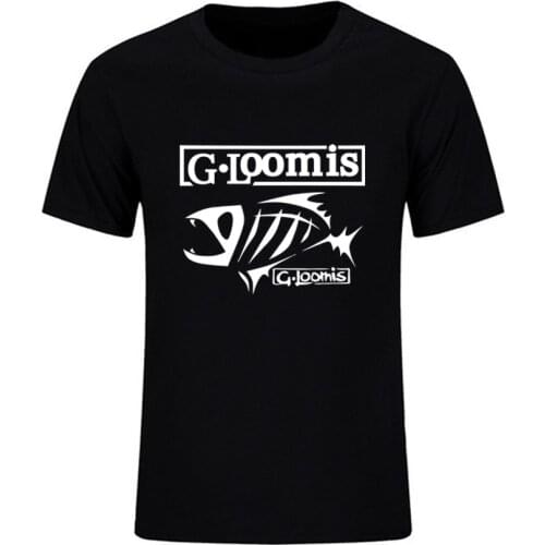 New g.loomis Tshirt mens fishing father gift outdoor sports breathable cotton fishing mens T shirt bouncing fish bone T-shirt