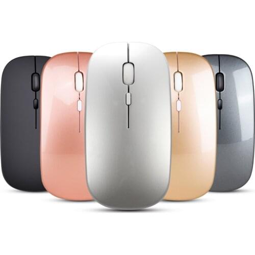New Rechargeable Wireless Mouse Mute 2.4G Office Mouse 500 MAh Built-in Battery 6 Colors Wireless Mouse Computer