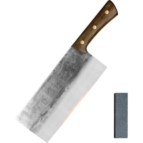 XYJ Kitchen Knives 8 Inch Cooking Chefs Knife 5Cr15 Stainless Steel Meat Cleaver Full Tang Outdoor Chopping Camping Knife