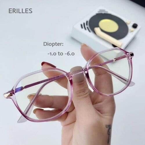 Finished Myopia Glasses Women Men Anti-blue light Shortsighted Prescription Eyeglasses Computer Glasses Diopter 0 -1.0 -1.5 -6.0