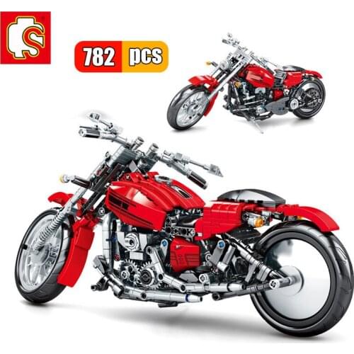 SEMBO 782Pcs Classic Design Racing Motorcycle Building Blocks High-tech Off-Road Mechanic City Motorbike DIY Brick Toys Boy Gift