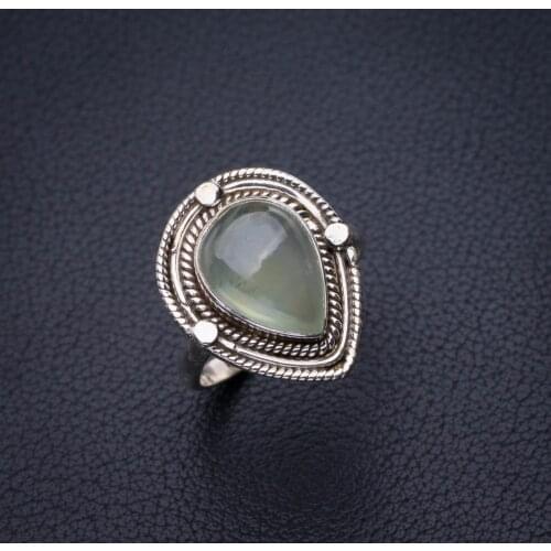 StarGems Natural Prehnite Handmade 925 Sterling Silver Ring 8.75 E2249