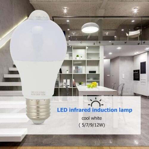 LED Bulb with PIR Motion Sensor Lamp 5/7/9/12W Night Light for Home Lighting Accessories for Living Room Bedroom Study Workroom