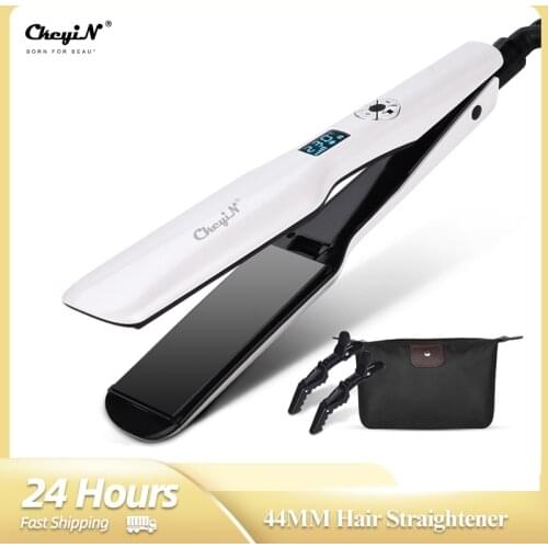 CkeyiN LCD Display Hair Straightener Hair Flat Iron Adjustable Temperature Straightening Irons Fast PTC Heating Ceramic Plate