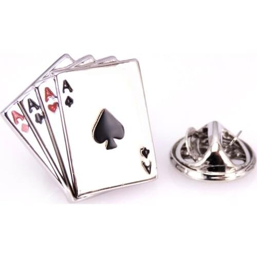 High quality French Brooch mens wedding brassiere color playing card collar pin clothing accessories wholesale