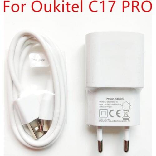 New Original Oukitel C17 PRO Cell Phone EU Charger Travel Adapter Plug + Type-C USB Data Line Cable Wire
