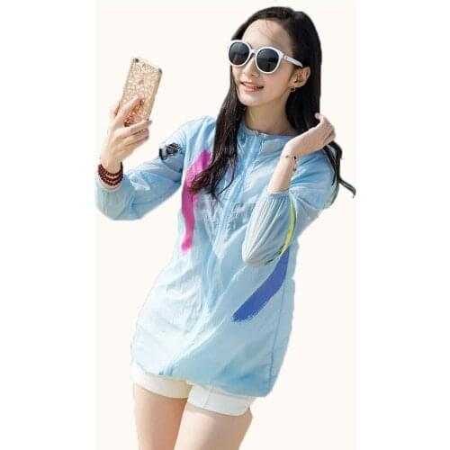 Spring Summer Long sun protection Jacket Women Hooded Sunscreen Coat big Size Jacket loose Casual Beach Ladies Jacket S-2XL