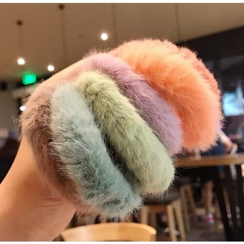 1PCS Autumn and winter color wild plush Sweet furry hair ring Scrunchies for Women Elastic Girls Hair Accessories