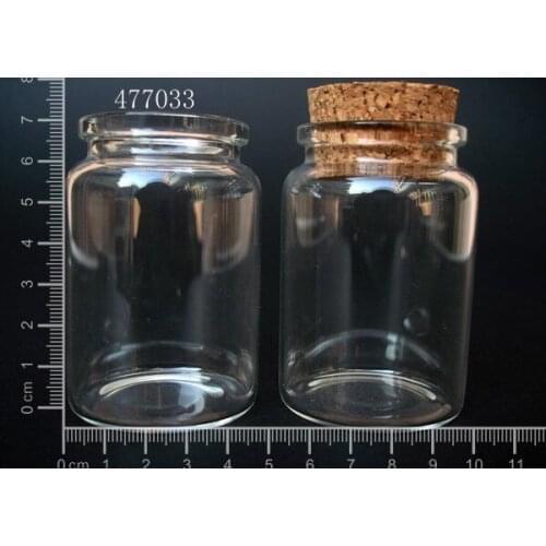 10 pcs 80ml 47x70mm Small Clear Glass Bottle Vial Pendant With Cork and Hook For Wedding Holiday Decoration Christmas Gifts