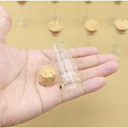 100 pieces 22*50mm 10ml Small Glass Bottle Stopper glass Jars Test Tube Cork Spice Bottles DIY Wedding Gift Vials Tiny Bottles