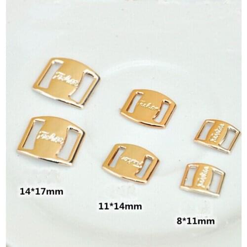 20pcs/lot Korean hair accessories diy handmade gold color ribbon to wear plastic buckle 8 characters buckle decorative patch