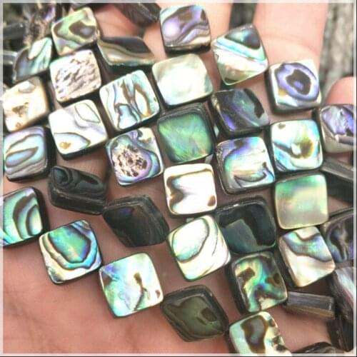 32pcs black abalone shell beads square shape for women bracelets making accessories size 10x10mm saltwater shell beads top selli