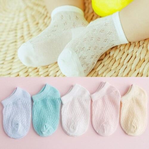 5Pairs/lot 0-5Years Baby Socks Newborn Summer Mesh Thin Baby Socks for Girls Cotton Infant Casual Boys Toddler Kids Floor Socks