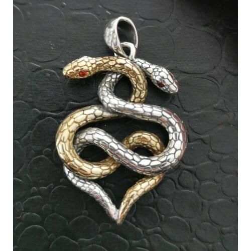 925 Sterling Silver snake pendant charm jewelry (without chain) A2907